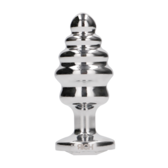 Ribbed Diamond Plug - 2.8 / 7 cm - Silver