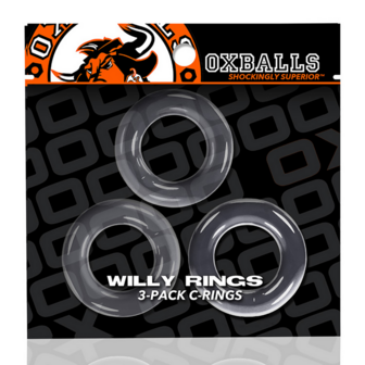 Willy Rings - 3-pack Rekbare Cockringen - Doorzichtig