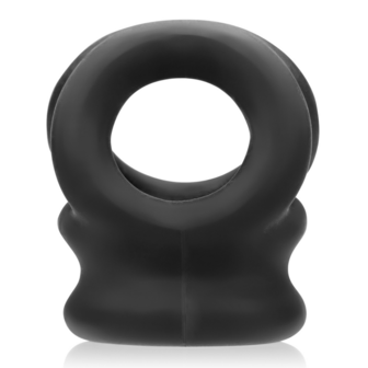 Tri-Squeeze - 3-Ring Cocksling met Verlengde Ballstretcher Basis - Black Ice