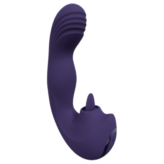 Yumi - Triple Motor G-Spot Vingerbeweging Vibrator en Flickerende Tong Stimulator - Paars