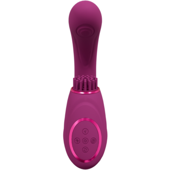 Gen - Drie Motoren G-Spot Vibrator met Pulse Wave en Vibrerende Haren - Roze