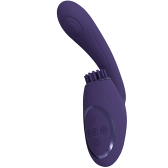 Gen - Triple Motor G-Spot Vibrator met Pulse Wave en Vibrerende Borstels - Paars