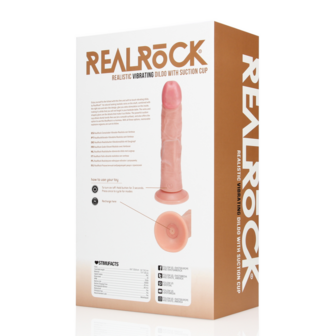 Vibrerende Reguliere Gebogen Dildo - 8 / 20,5 cm - Vlees