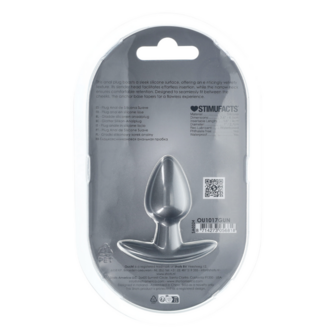 Zachte Siliconen Anale Plug - Klein - 2,6 / 6,5 cm - Gunmetal