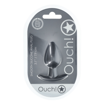 Zachte Siliconen Anale Plug - Medium - 3,1 / 7,9 cm - Gunmetal