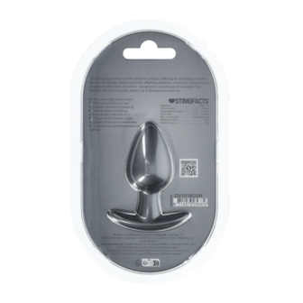 Zachte Siliconen Anale Plug - Medium - 3,1 / 7,9 cm - Gunmetal