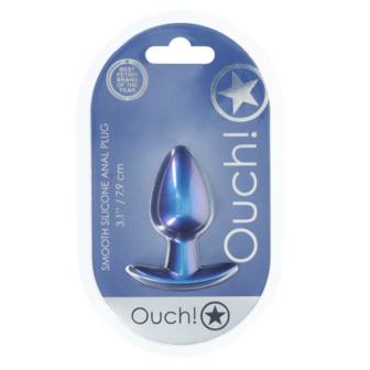 Geleidelijke Silicone Anale Plug - Medium - 3.1 / 7,9 cm - Metallic Blauw