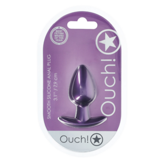 Zachte Siliconen Anale Plug - Medium - 3,1 / 7,9 cm - Metallic Paars