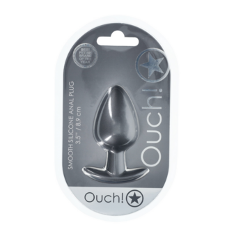 Zachte Siliconen Anale Plug - Groot - 3,5 / 8,9 cm - Gunmetal