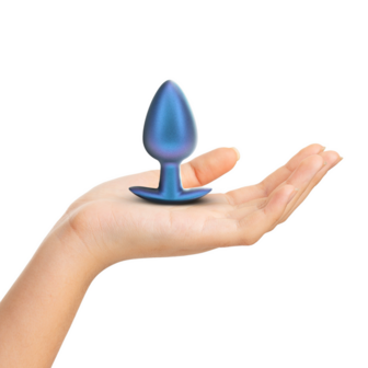 Zachte Siliconen Anale Plug - Groot - 3,5 / 8,9 cm - Metallic Blauw