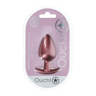 Gladde Siliconen Anale Plug - Groot - 3,5 / 8,9 cm - Ros&eacute;goud