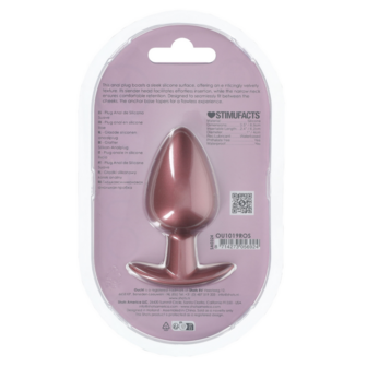 Gladde Siliconen Anale Plug - Groot - 3,5 / 8,9 cm - Ros&eacute;goud