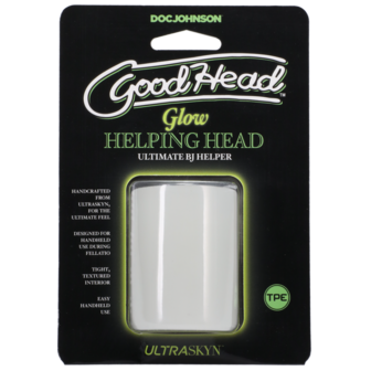 Glow Helping Head - Masturbator Sleeve - Frost / Groen Gloed