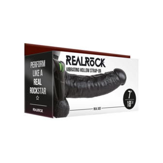 Vibrerende Hollow Strap-On met Ballen - 7 / 18 cm