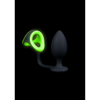 Butt Plug with Cockring  Ball Strap - Glow in the Dark