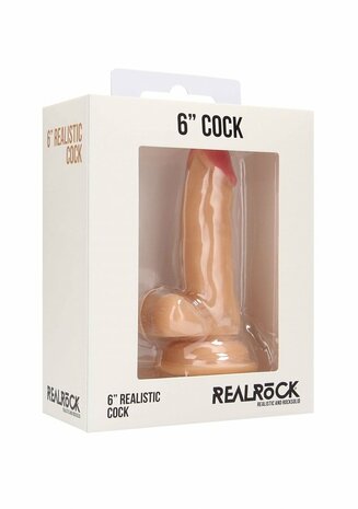 Realistic Cock with Scrotum - 6" / 15 cm
