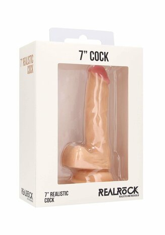 Realistic Cock with Scrotum - 7" / 18 cm