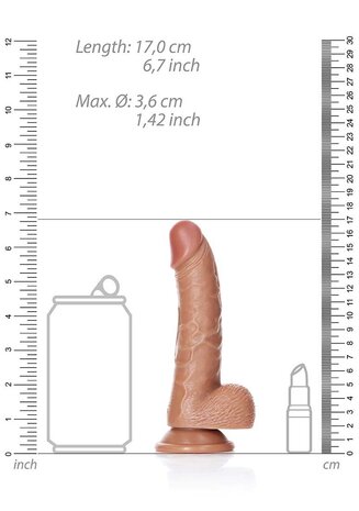 Curved Realistic Dildo with Balls and Suction Cup - 6" / 15,5 cm