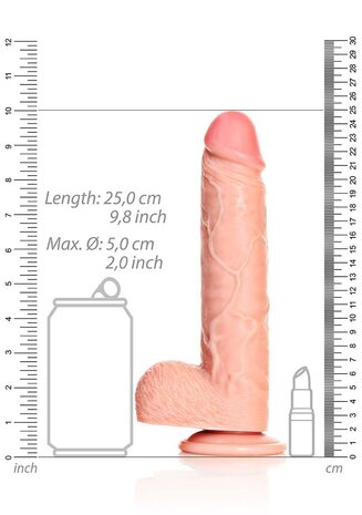 Straight Realistic Dildo with Balls and Suction Cup - 9" / 23 cm