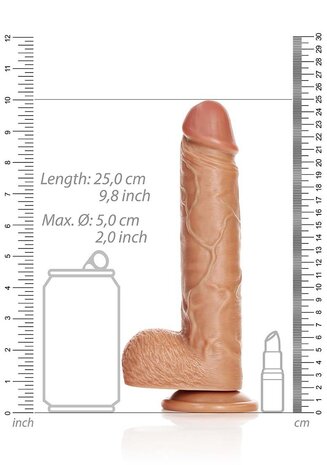 Straight Realistic Dildo with Balls and Suction Cup - 9" / 23 cm