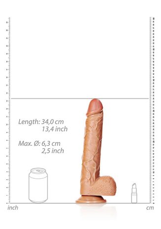 Straight Realistic Dildo with Balls and Suction Cup - 12" / 30,5 cm
