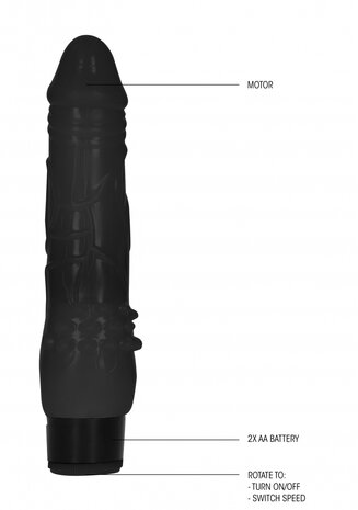 Fat Realistic Dildo Vibrator - 8" / 20 cm