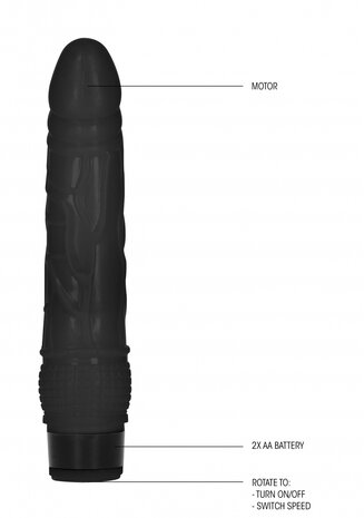 Thin Realistic Dildo Vibrator - 8" / 20 cm