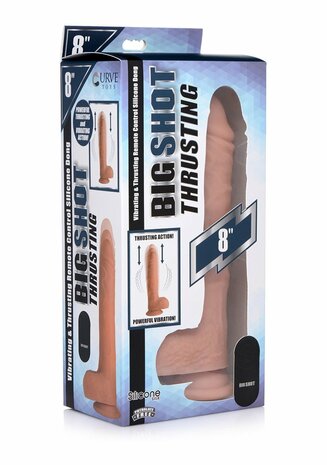 Pumping and Vibrating Liquid Silicone Dildo with Balls - 8" / 20,5 cm