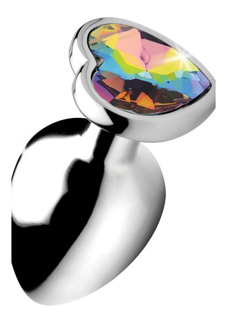 Rainbow Prism - Heart Butt Plug - Large