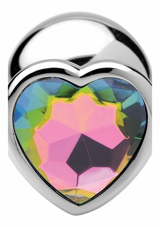 Rainbow Prism - Heart Butt Plug - Large