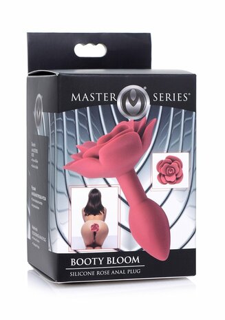 Booty Bloom - Silicone Rose Anal Plug - Red