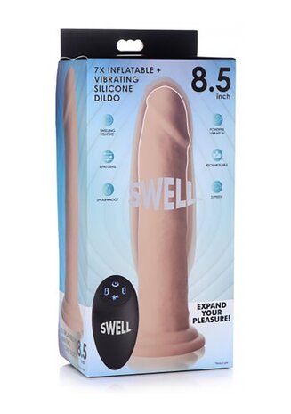 Swell - Inflatable and Vibrating Silicone Dildo - 7" / 18 cm