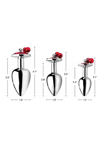 Red Gem - Butt Plug Set with Bells