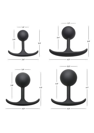 Comfort Plugs Silicone Weighted Round Plug 4.4" - Black