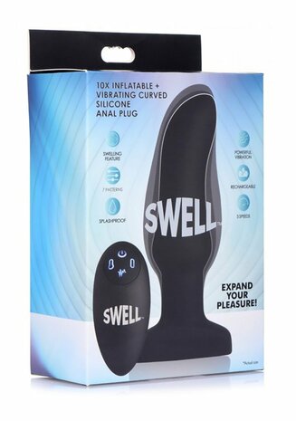 Inflatable Curved Vibrating Silicone Butt Plug