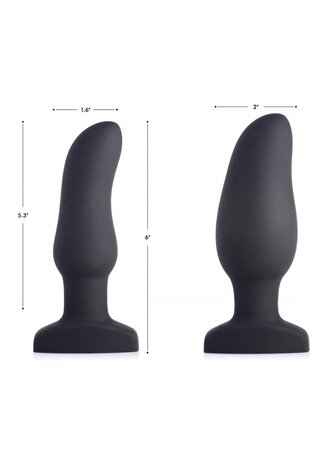 Inflatable Curved Vibrating Silicone Butt Plug