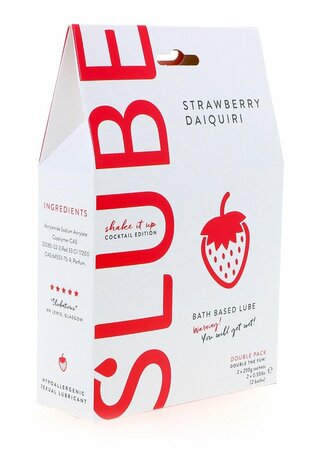 Strawberry Daiquiri - 3 in 1 Massage Gel. Bath Oil and Lubricant - 2 Pieces á 9 oz / 2 Pieces á 225
