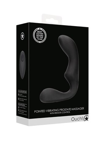 Pointed Vibrating Prostate Massager with Remote Control - Black