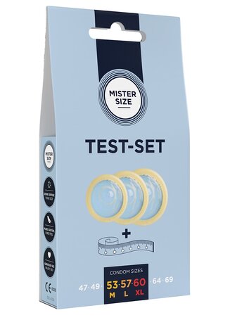 Pure Feel Test Set - Condoms 53, 57, 60 mm - 3 Pieces - ES/PT/EN