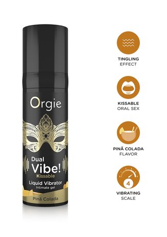 Dual Vibe! Kissable Liquid Vibrator - Pina Colada - 0.5 fl oz / 15 ml