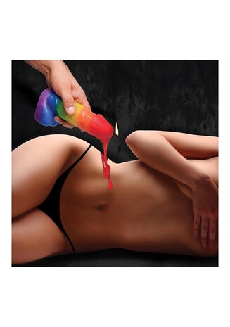 Pride Pecker - Rainbow Drip Candle