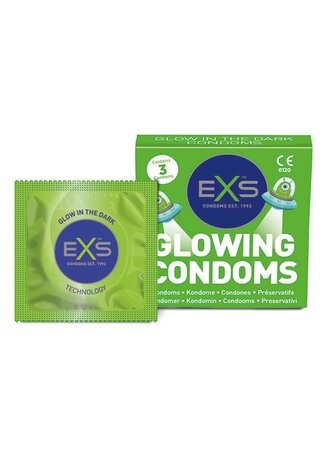 EXS Glow - Condoms - 3 Pieces