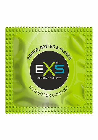 EXS Ribbed Dotted and Flared - Condoms - 3 Pieces