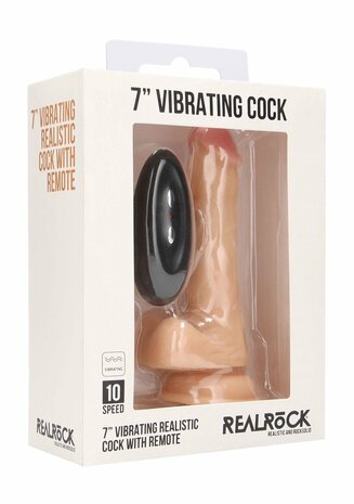 Vibrating Realistic Cock with Scrotum - 7" / 18 cm