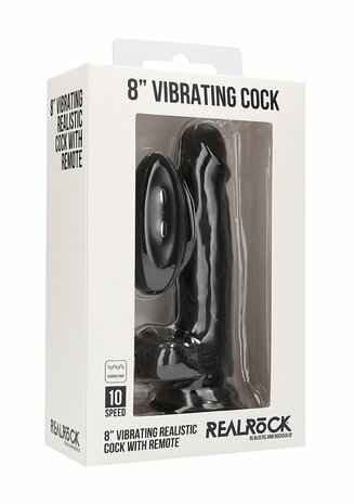 Vibrating Realistic Cock with Scrotum - 8" / 20 cm