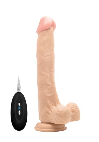 Vibrating Realistic Cock with Scrotum - 10" / 25 cm
