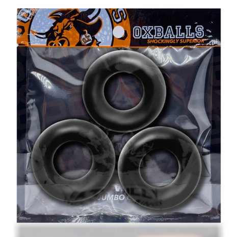 Fat Willy - 3-pack Jumbo Cockrings - Black