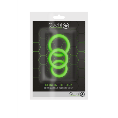 Cockring Set - Glow in the Dark - 3 Pieces