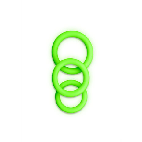 Cockring Set - Glow in the Dark - 3 Pieces