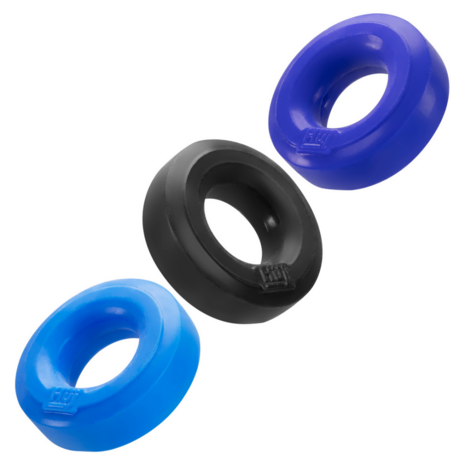 Huj3 - Cockring 3-pack - Tar / Cobalt / Aqua